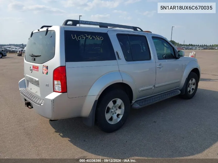 5N1AR18UX6C670035 2006 Nissan Pathfinder Se