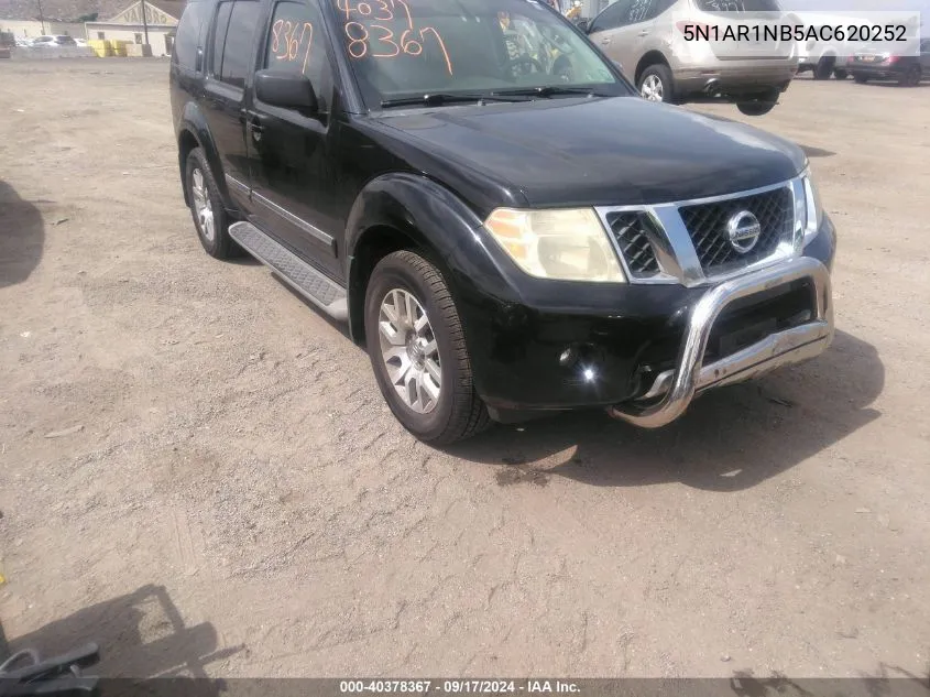 2010 Nissan Pathfinder Le VIN: 5N1AR1NB5AC620252 Lot: 40378367