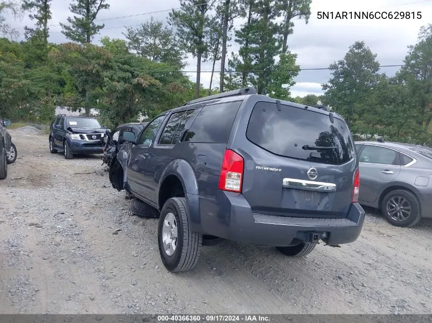 2012 Nissan Pathfinder S VIN: 5N1AR1NN6CC629815 Lot: 40366360