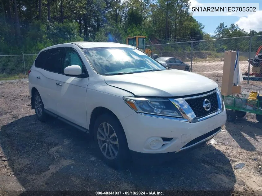 2014 Nissan Pathfinder S VIN: 5N1AR2MN1EC705502 Lot: 40341937