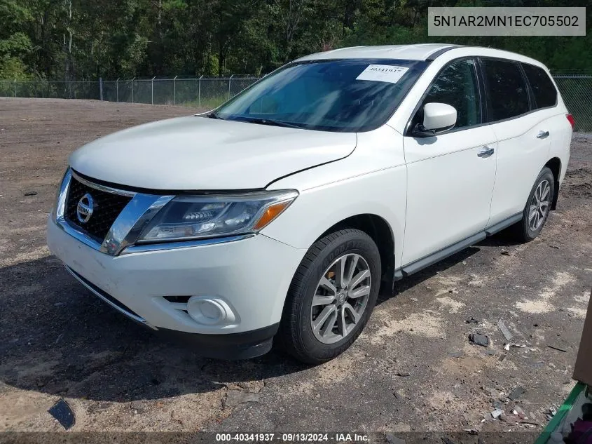 2014 Nissan Pathfinder S VIN: 5N1AR2MN1EC705502 Lot: 40341937