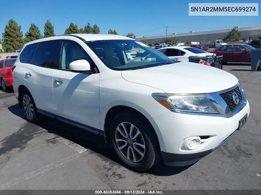 2014 Nissan Pathfinder S VIN: 5N1AR2MM5EC699274 Lot: 40353666