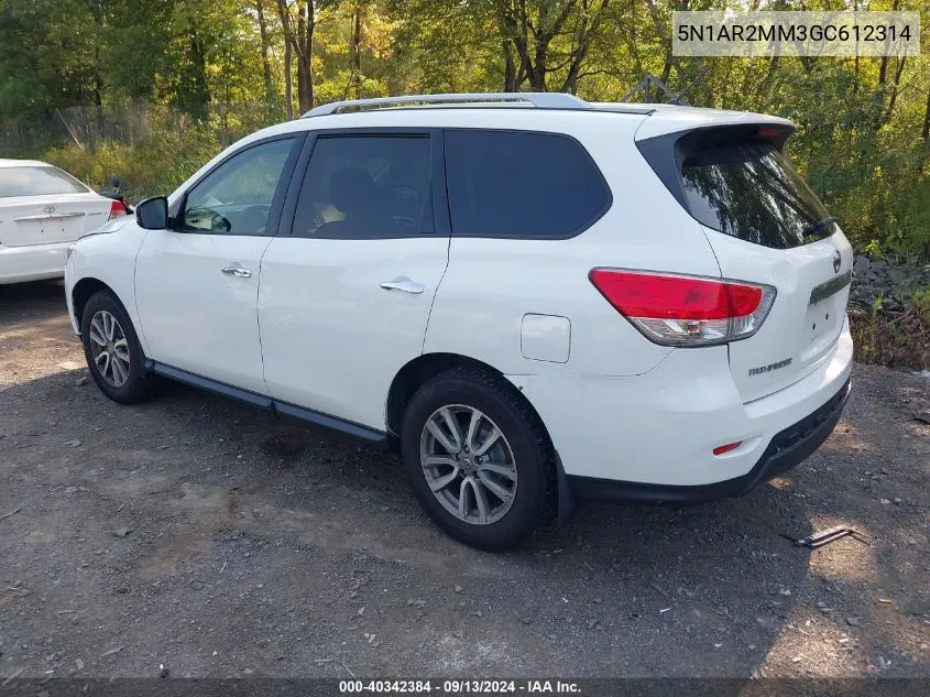 2016 Nissan Pathfinder S VIN: 5N1AR2MM3GC612314 Lot: 40342384