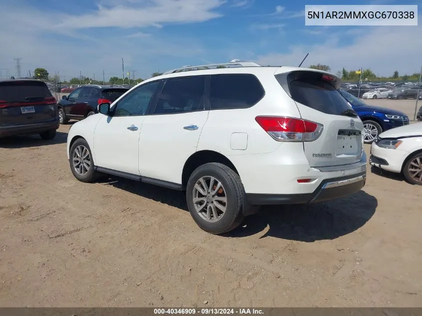 2016 Nissan Pathfinder Sv VIN: 5N1AR2MMXGC670338 Lot: 40346909