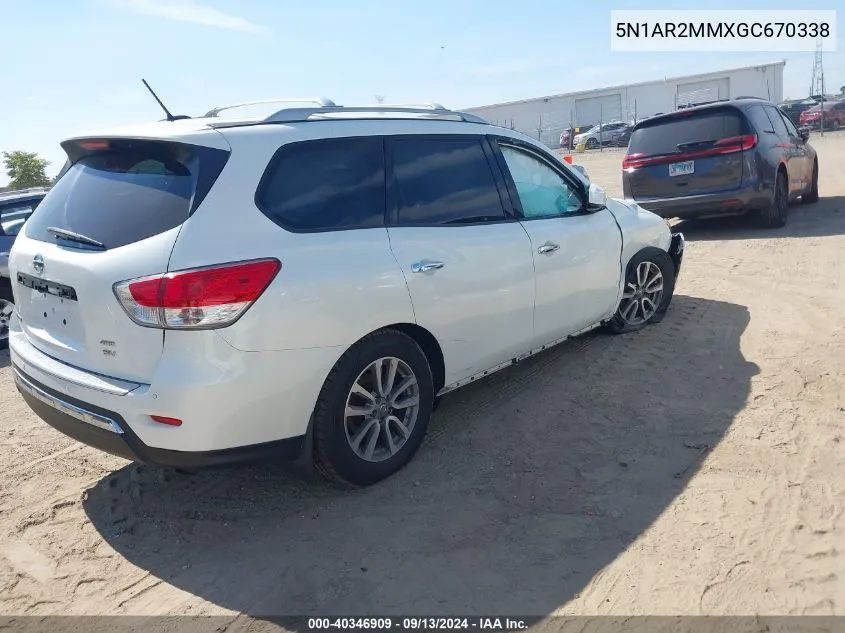 2016 Nissan Pathfinder Sv VIN: 5N1AR2MMXGC670338 Lot: 40346909