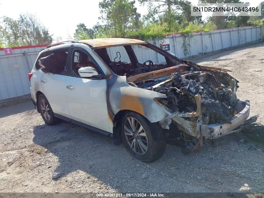 5N1DR2MN4HC643496 2017 Nissan Pathfinder S