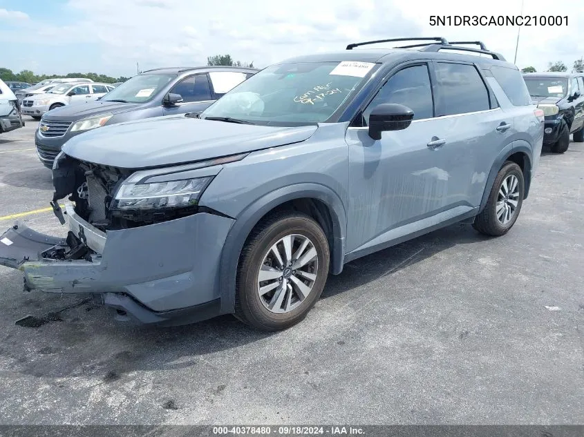 2022 Nissan Pathfinder Sl VIN: 5N1DR3CA0NC210001 Lot: 40378480