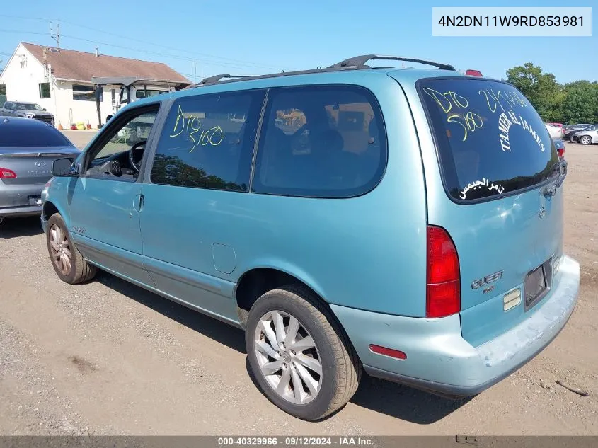 1994 Nissan Quest Xe/Gxe VIN: 4N2DN11W9RD853981 Lot: 40329966