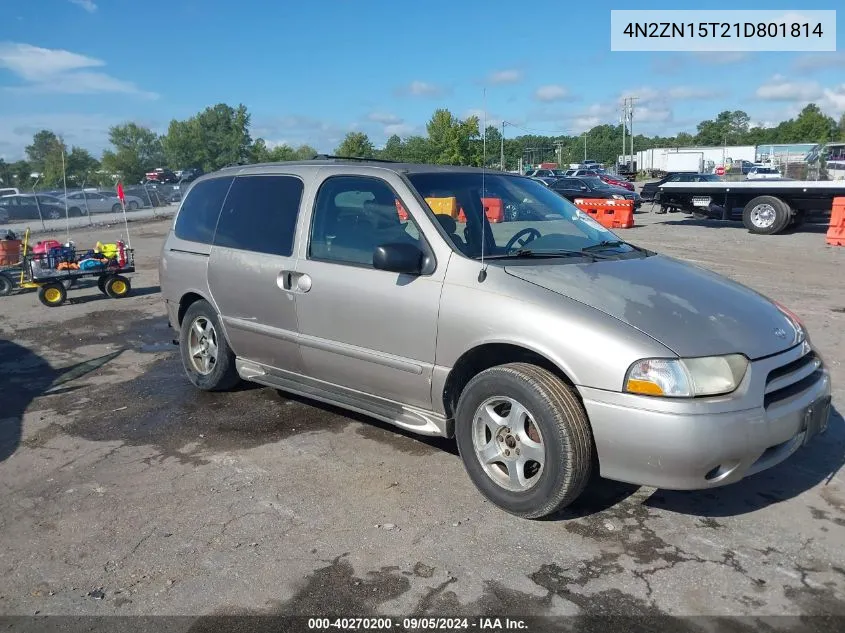 2001 Nissan Quest Gxe VIN: 4N2ZN15T21D801814 Lot: 40270200