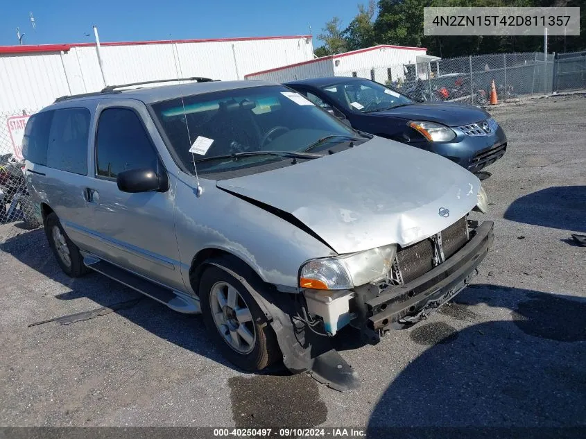 2002 Nissan Quest Gxe VIN: 4N2ZN15T42D811357 Lot: 40250497