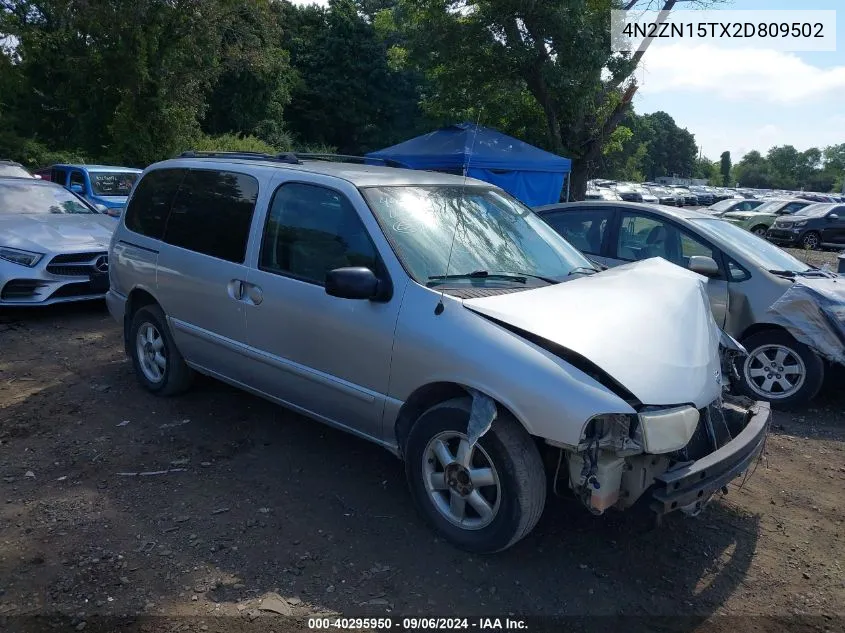 2002 Nissan Quest Gxe VIN: 4N2ZN15TX2D809502 Lot: 40295950