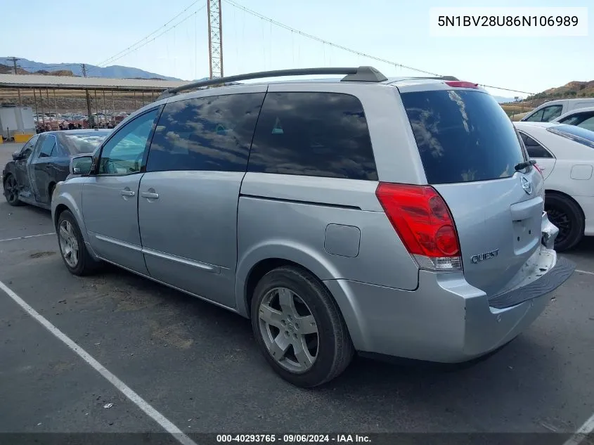 5N1BV28U86N106989 2006 Nissan Quest 3.5 Se