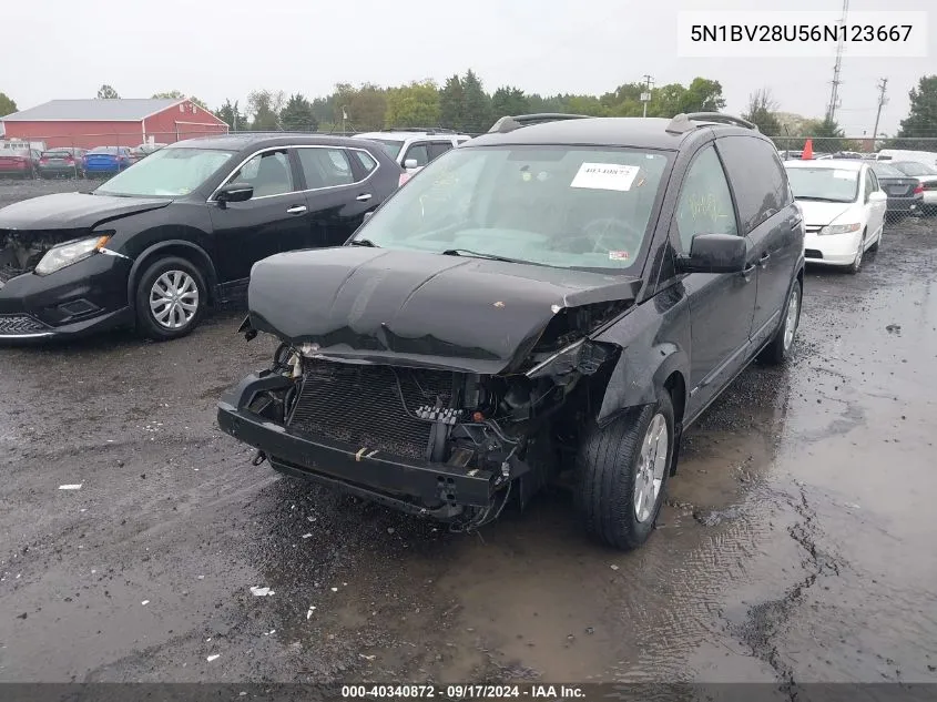 2006 Nissan Quest 3.5 S VIN: 5N1BV28U56N123667 Lot: 40340872