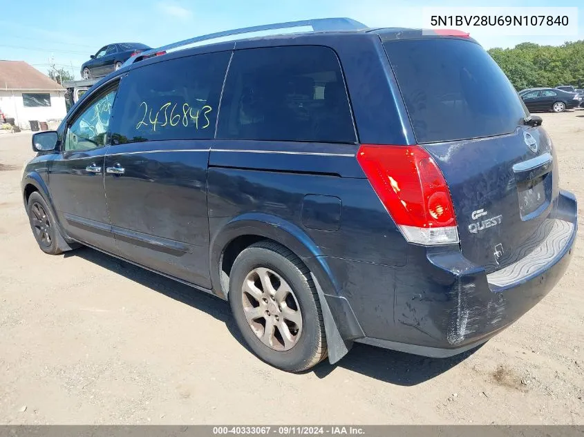 2009 Nissan Quest 3.5 S VIN: 5N1BV28U69N107840 Lot: 40333067