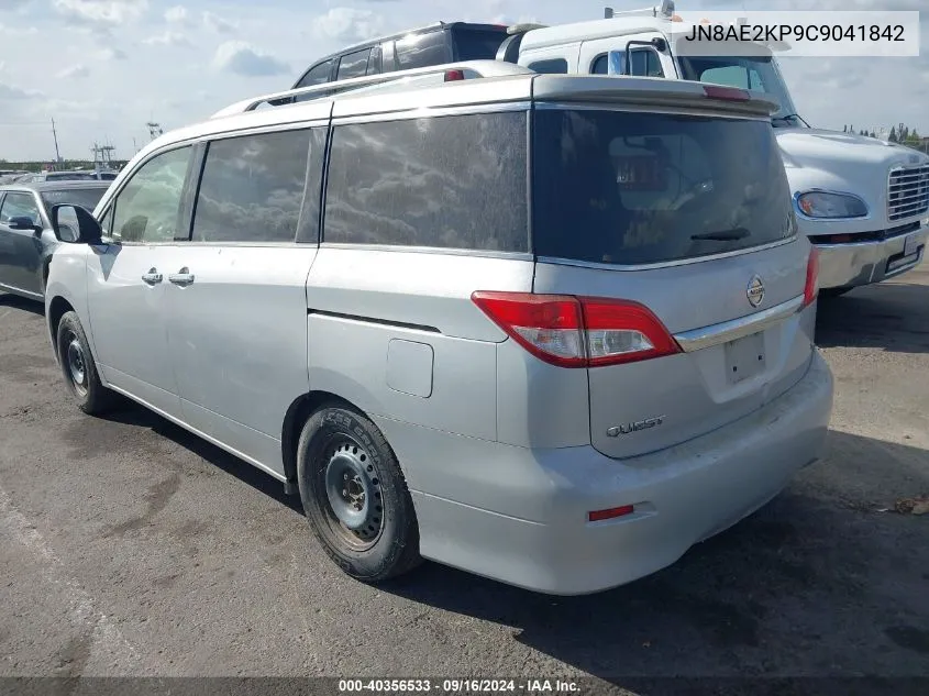 2012 Nissan Quest S VIN: JN8AE2KP9C9041842 Lot: 40356533