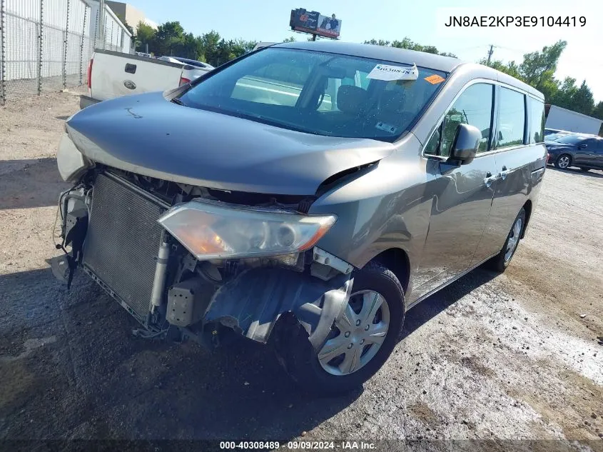 2014 Nissan Quest S VIN: JN8AE2KP3E9104419 Lot: 40308489