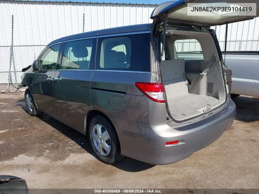 2014 Nissan Quest S VIN: JN8AE2KP3E9104419 Lot: 40308489