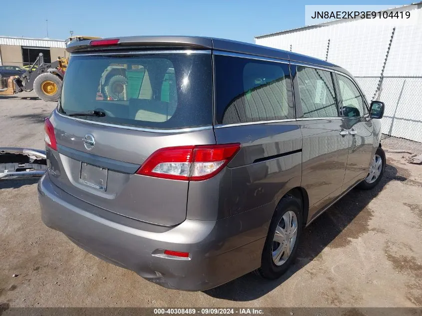 2014 Nissan Quest S VIN: JN8AE2KP3E9104419 Lot: 40308489