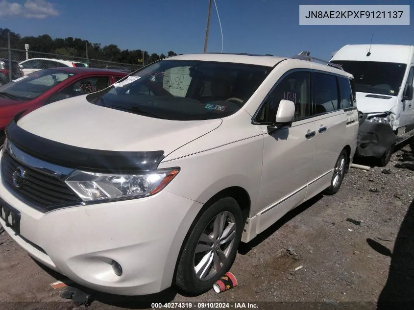 2015 Nissan Quest S/Sv/Sl/Platinum VIN: JN8AE2KPXF9121137 Lot: 40274319