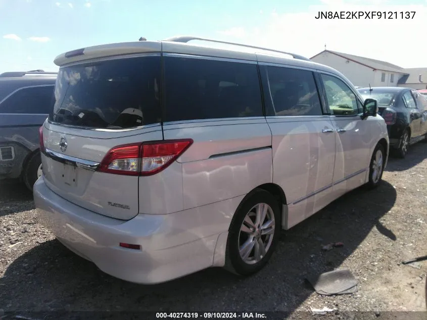 2015 Nissan Quest S/Sv/Sl/Platinum VIN: JN8AE2KPXF9121137 Lot: 40274319