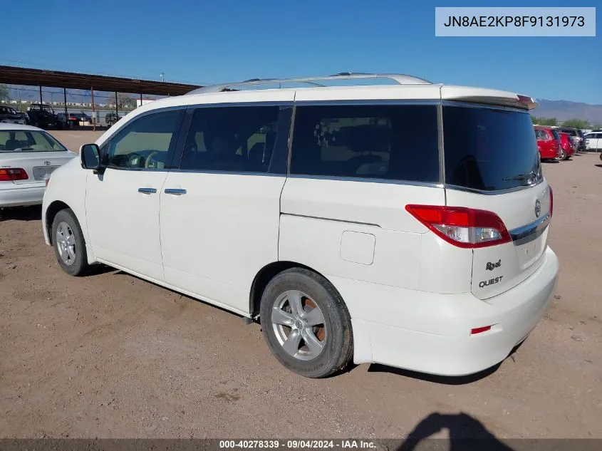 2015 Nissan Quest Platinum/S/Sl/Sv VIN: JN8AE2KP8F9131973 Lot: 40278339