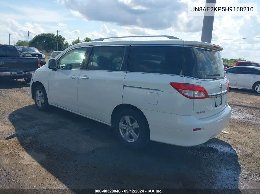 JN8AE2KP5H9168210 2017 Nissan Quest Sv