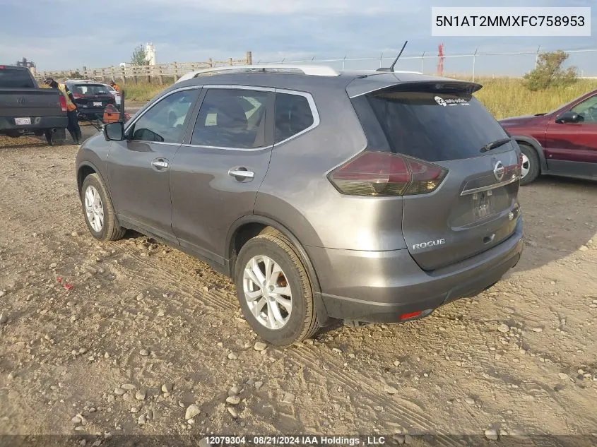 5N1AT2MMXFC758953 2015 Nissan Rogue