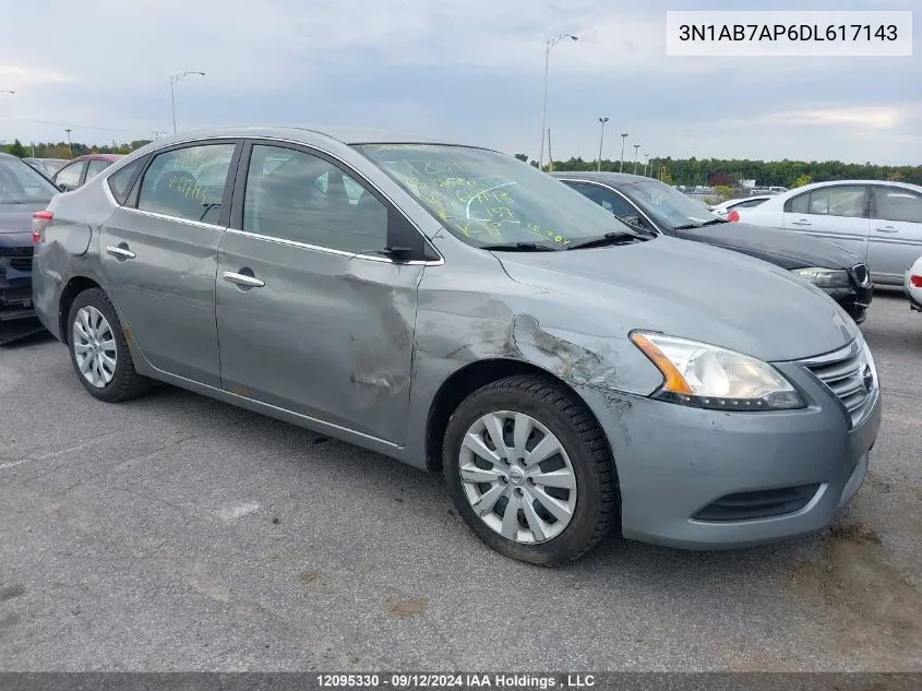 2013 Nissan Sentra VIN: 3N1AB7AP6DL617143 Lot: 12095330