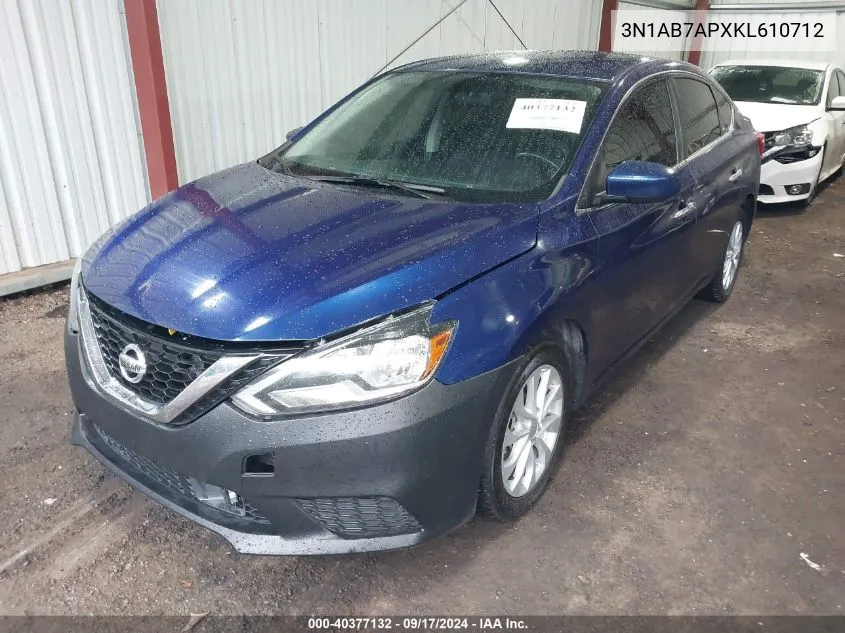 2019 Nissan Sentra Sv VIN: 3N1AB7APXKL610712 Lot: 40377132