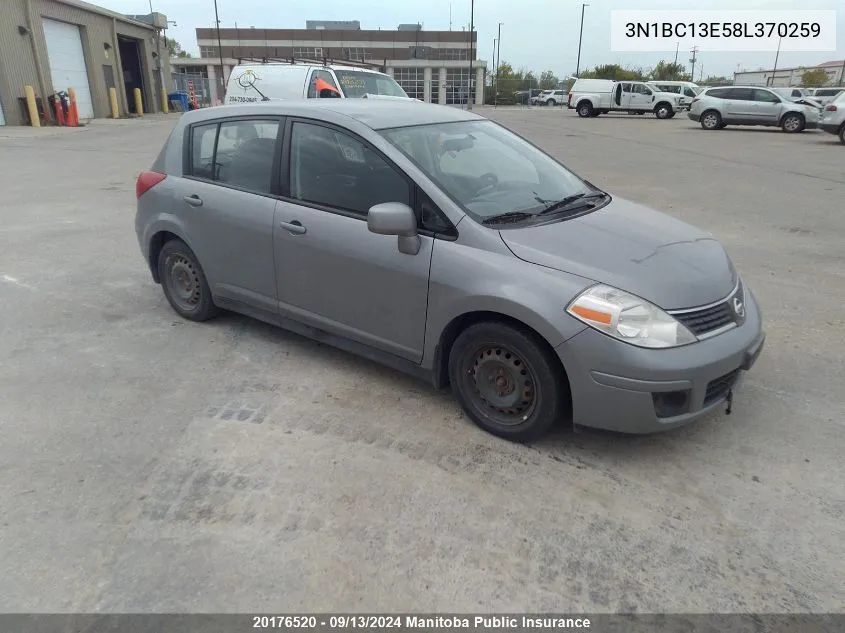 2008 Nissan Versa 1.8 S VIN: 3N1BC13E58L370259 Lot: 20176520