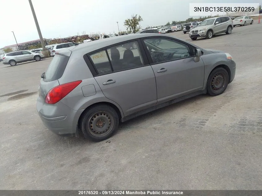 2008 Nissan Versa 1.8 S VIN: 3N1BC13E58L370259 Lot: 20176520