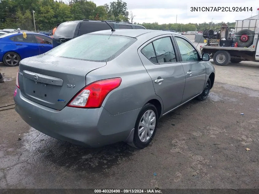 3N1CN7AP2CL926414 2012 Nissan Versa 1.6 Sv