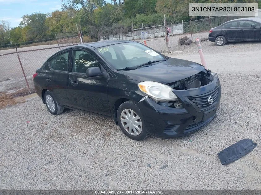 2012 Nissan Versa 1.6 S VIN: 3N1CN7AP8CL863108 Lot: 40349023