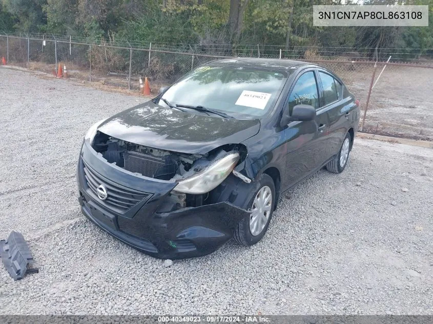 2012 Nissan Versa 1.6 S VIN: 3N1CN7AP8CL863108 Lot: 40349023