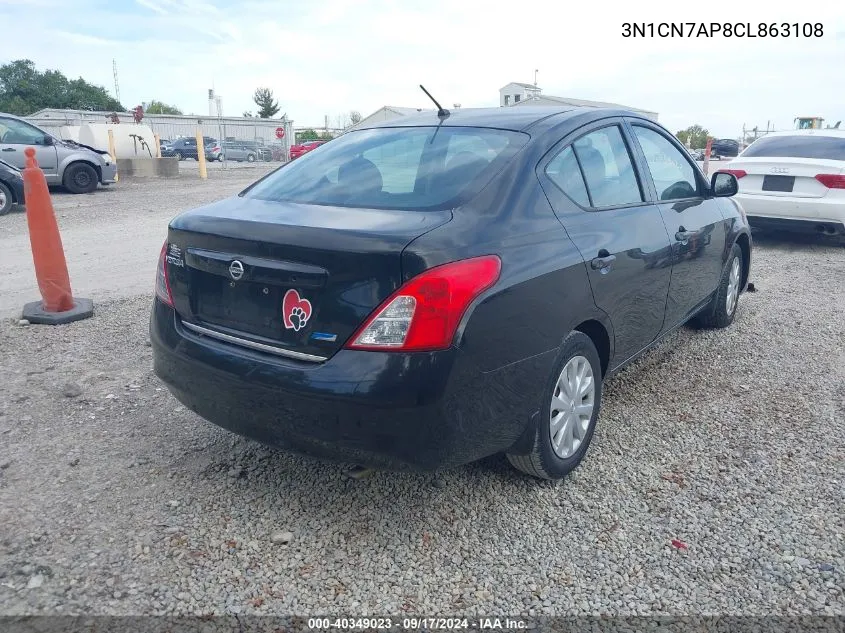 2012 Nissan Versa 1.6 S VIN: 3N1CN7AP8CL863108 Lot: 40349023