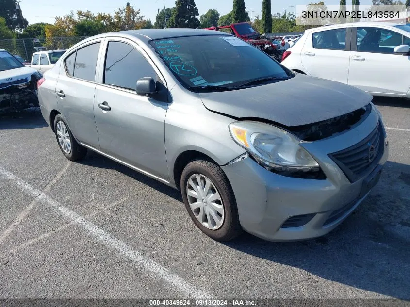 2014 Nissan Versa 1.6 S VIN: 3N1CN7AP2EL843584 Lot: 40349624