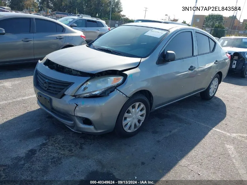 3N1CN7AP2EL843584 2014 Nissan Versa 1.6 S