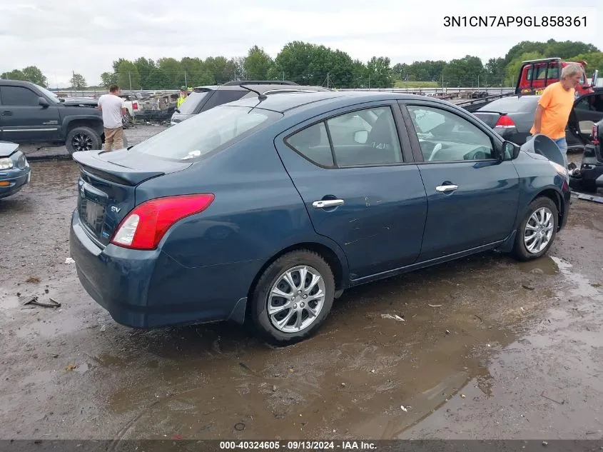 2016 Nissan Versa 1.6 Sv VIN: 3N1CN7AP9GL858361 Lot: 40324605