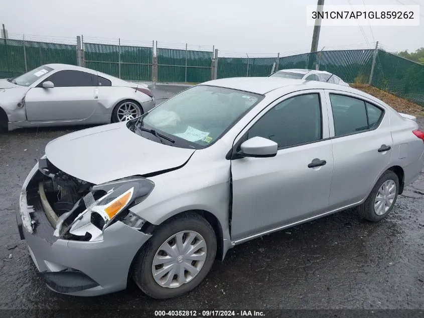 3N1CN7AP1GL859262 2016 Nissan Versa 1.6 S+