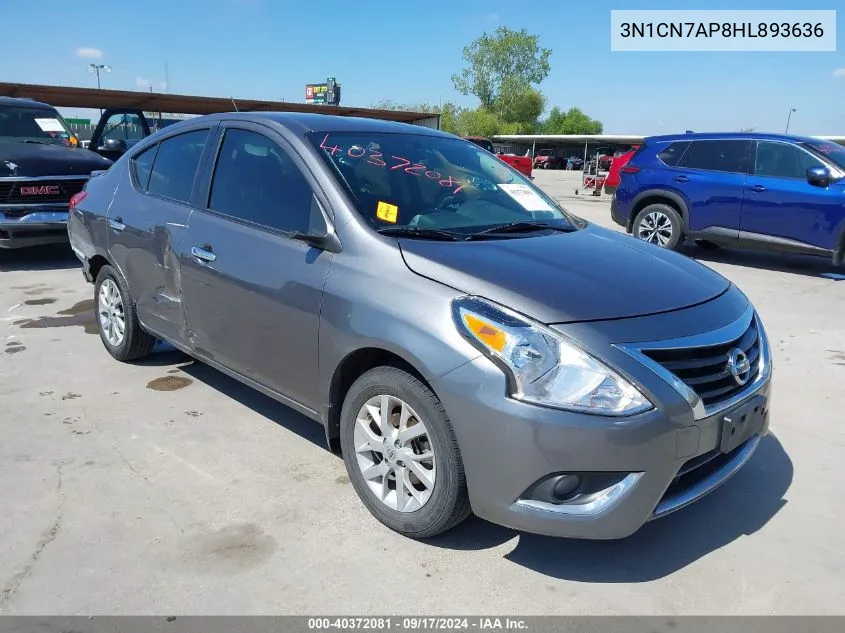 3N1CN7AP8HL893636 2017 Nissan Versa 1.6 Sv