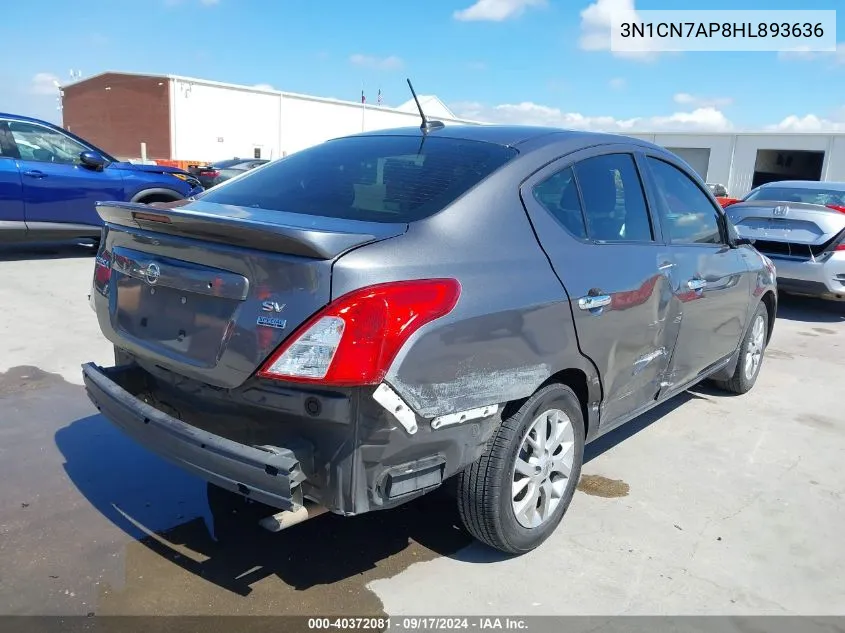 3N1CN7AP8HL893636 2017 Nissan Versa 1.6 Sv