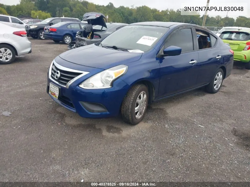 2018 Nissan Versa S/S Plus/Sv/Sl VIN: 3N1CN7AP9JL830048 Lot: 40378525