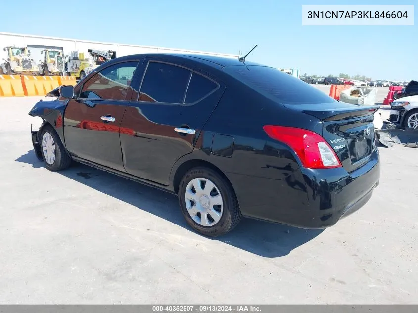 2019 Nissan Versa 1.6 Sv VIN: 3N1CN7AP3KL846604 Lot: 40352507