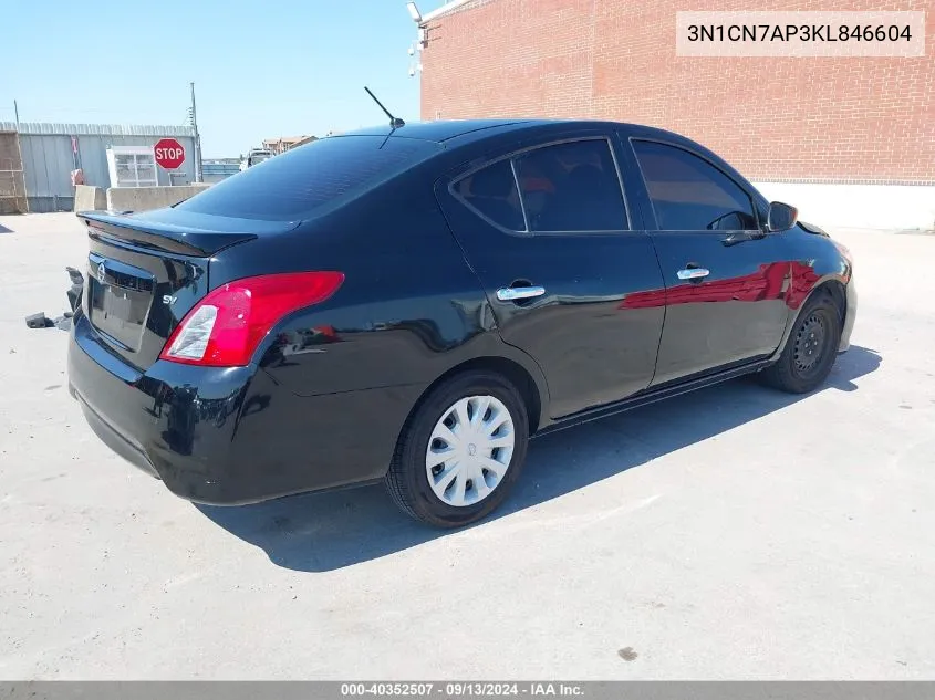 2019 Nissan Versa 1.6 Sv VIN: 3N1CN7AP3KL846604 Lot: 40352507