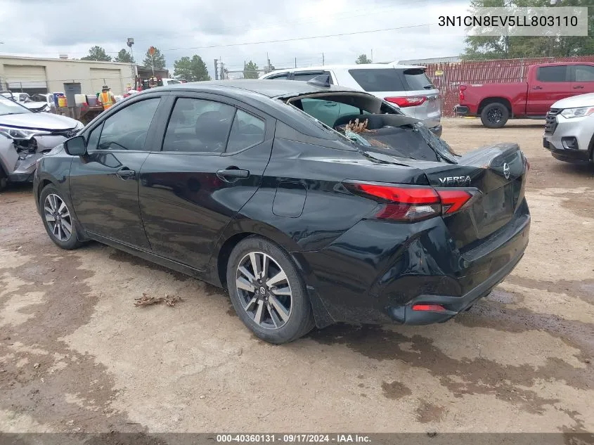 2020 Nissan Versa Sv Xtronic Cvt VIN: 3N1CN8EV5LL803110 Lot: 40360131