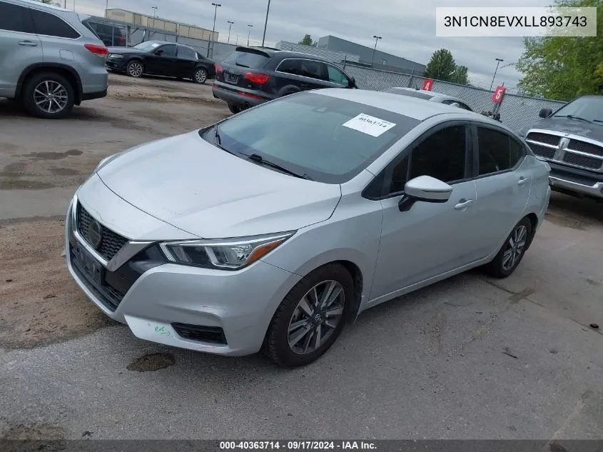 2020 Nissan Versa Sv Xtronic Cvt VIN: 3N1CN8EVXLL893743 Lot: 40363714