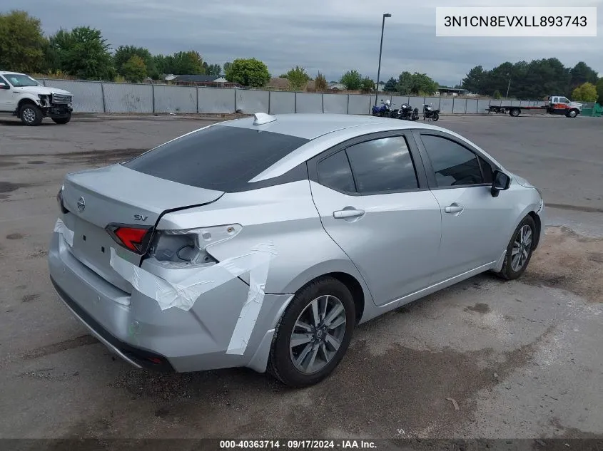 2020 Nissan Versa Sv Xtronic Cvt VIN: 3N1CN8EVXLL893743 Lot: 40363714