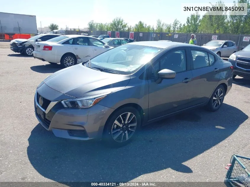 2021 Nissan Versa Sv Xtronic Cvt VIN: 3N1CN8EV8ML845093 Lot: 40334121