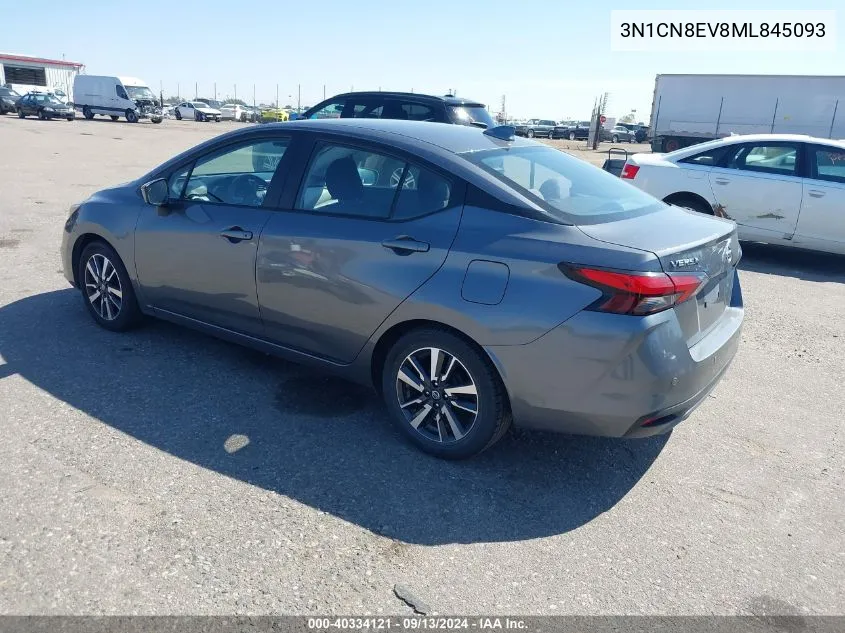 2021 Nissan Versa Sv Xtronic Cvt VIN: 3N1CN8EV8ML845093 Lot: 40334121