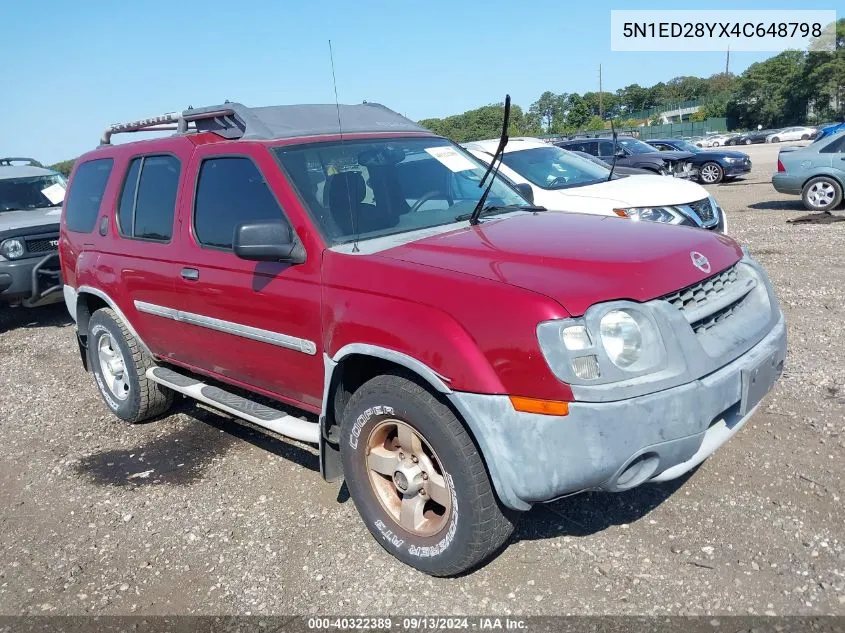 2004 Nissan Xterra Xe/Se VIN: 5N1ED28YX4C648798 Lot: 40322389